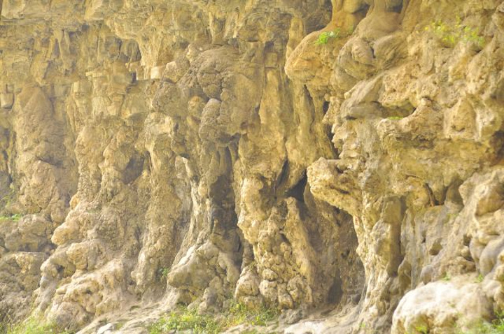 "陡峭的悬崖上到处是千姿百态的钟乳石，满沟的杜鹃、海棠和葛藤、灌木，构成一派南国风光_西胜沟"的评论图片